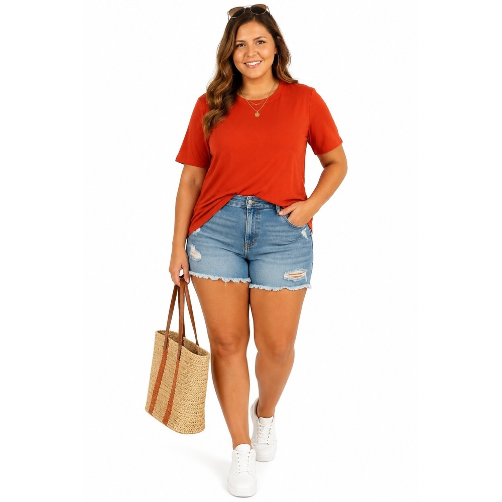 Women's Plus Size Crewneck T-Shirt by Zenana Copper 2X New With Tags